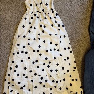 White Maxi Dress with Black Polka Dots